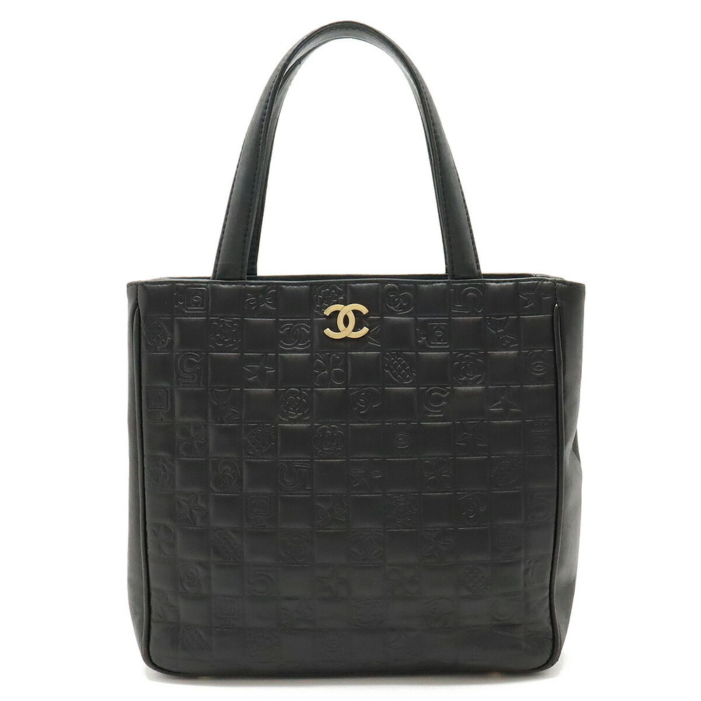 Chanel Icon Tote Bag Leather Black